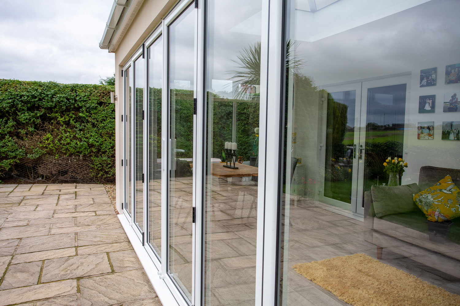 White bi folding doors